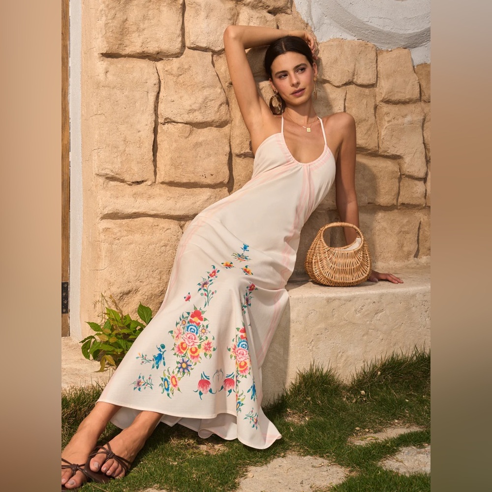Floral Print Backless Halter Dress - Commense - Picture 2 of 6